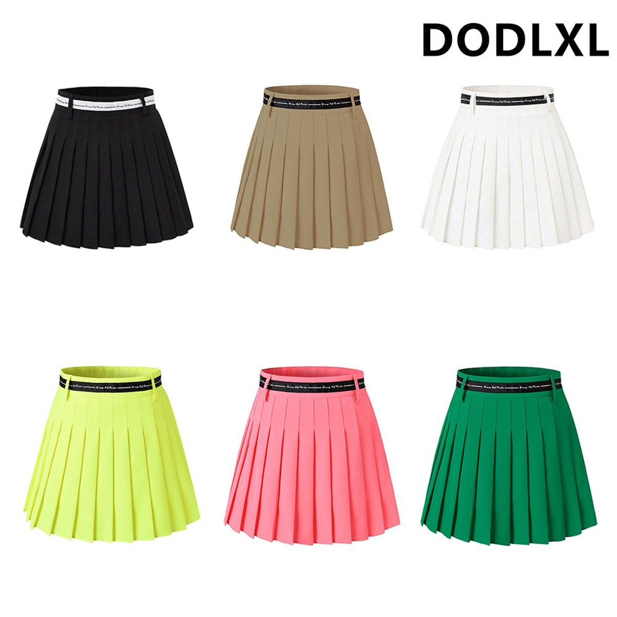 5위 DODLXL 여성 골프웨어 라인 레터링 형광 네온 플리...